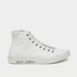 Saint Laurent Malibu Canvas Blacn Optique High Top Sneakers