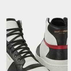 Saint Laurent Leather High-Top Black High Top Sneakers -Salomon Shop 05bd921347cb7e89d90d696ac2e88155