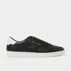Saint Laurent Court Classic SL/10 Perforated Leather Black Low Top Sneakers