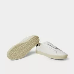 Saint Laurent SL/06 Court Classic Logo-Embroidered Leather White Low Top Sneakers -Salomon Shop 16e7affed8592d42a5099987565ae9aa