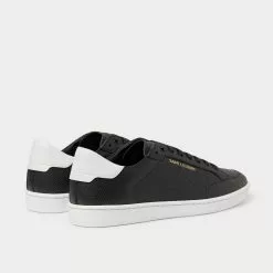 Saint Laurent Court Classic SL/10 Perforated Leather Black Low Top Sneakers -Salomon Shop 1a0d252ad4545f7411419a17f6ea5fc1
