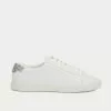 Saint Laurent Andy Perforated Leather Blanc Optique Low Top Sneakers