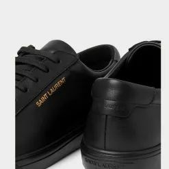 Saint Laurent Andy Leather Black Low Top Sneakers -Salomon Shop 27322a45f052637e27b9bcf0a0c36e58