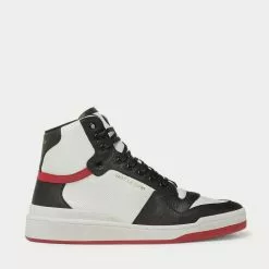 Saint Laurent Leather High-Top Black High Top Sneakers