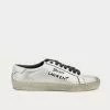 Saint Laurent Court Classic SL/06 Leather Silver Low Top Sneakers