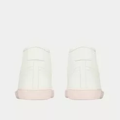 Saint Laurent SL/39 Court Classic Grained Leather White / Pink Mid Top Sneakers -Salomon Shop COURTCLASSICSL 39MID TOPSNEAKERSINGRAINEDLEATHER pink 4