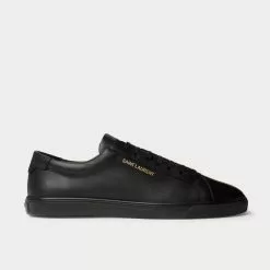 Saint Laurent Andy Leather Black Low Top Sneakers