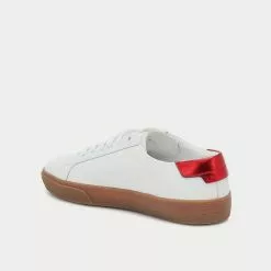 Saint Laurent Court Classic Leather Blanc Optique Low Top Sneakers -Salomon Shop f661d5b18371605dbfe0c679efbf1be7