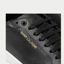 Saint Laurent Court Classic SL/10 Perforated Leather Black Low Top Sneakers -Salomon Shop fa027b608de01b2d20d4885532cbcf50