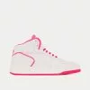 Saint Laurent SL/80 Smooth & Grained Leather Blanc Optique Et Rose Fluo Mid Top Sneakers -Salomon Shop saint SL 80MID TOPSNEAKERSINSMOOTHANDGRAINEDLEATHER BLANCOPTIQUEETROSEFLUO high top sneakers 1