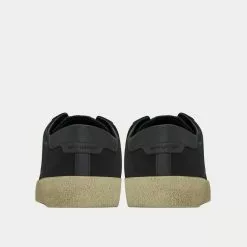 Saint Laurent SL/06 Court Classic Embroidered Canvas & Smooth Leather Black Low Top Sneakers -Salomon Shop saint laurent COURTCLASSICSL 06EMBROIDEREDSNEAKERSINCANVASANDSMOOTHLEATHER black low top sneakers 4