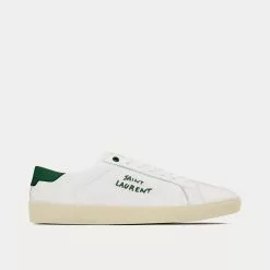 Saint Laurent SL/06 Embroidered Court Classic Blanc Optique Low Top Sneakers