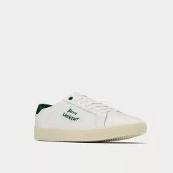 Saint Laurent SL/06 Embroidered Court Classic Blanc Optique Low Top Sneakers -Salomon Shop saint laurent COURTCLASSICSL 06EMBROIDEREDSNEAKERSINSMOOTHLEATHER low top sneakers 3