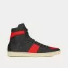 Saint Laurent SL/10H Court Classic Leather Black / Red High Top Sneakers