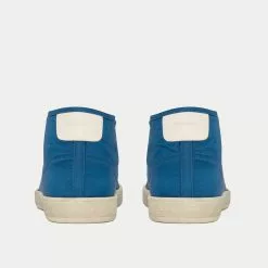 Saint Laurent SL/39 Court Classic Nylon & Leather Navy / Coffee White Mid Top Sneakers -Salomon Shop saint laurent COURTCLASSICSL 39 navy coffee white mid top sneakers 4