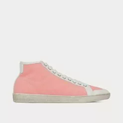 Saint Laurent Court Classic Sl/39 Canvas And Leather Eros Pink High Top Sneakers