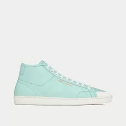 Saint Laurent SL/39 Court Classic Baby Blue Mid Top Sneakers