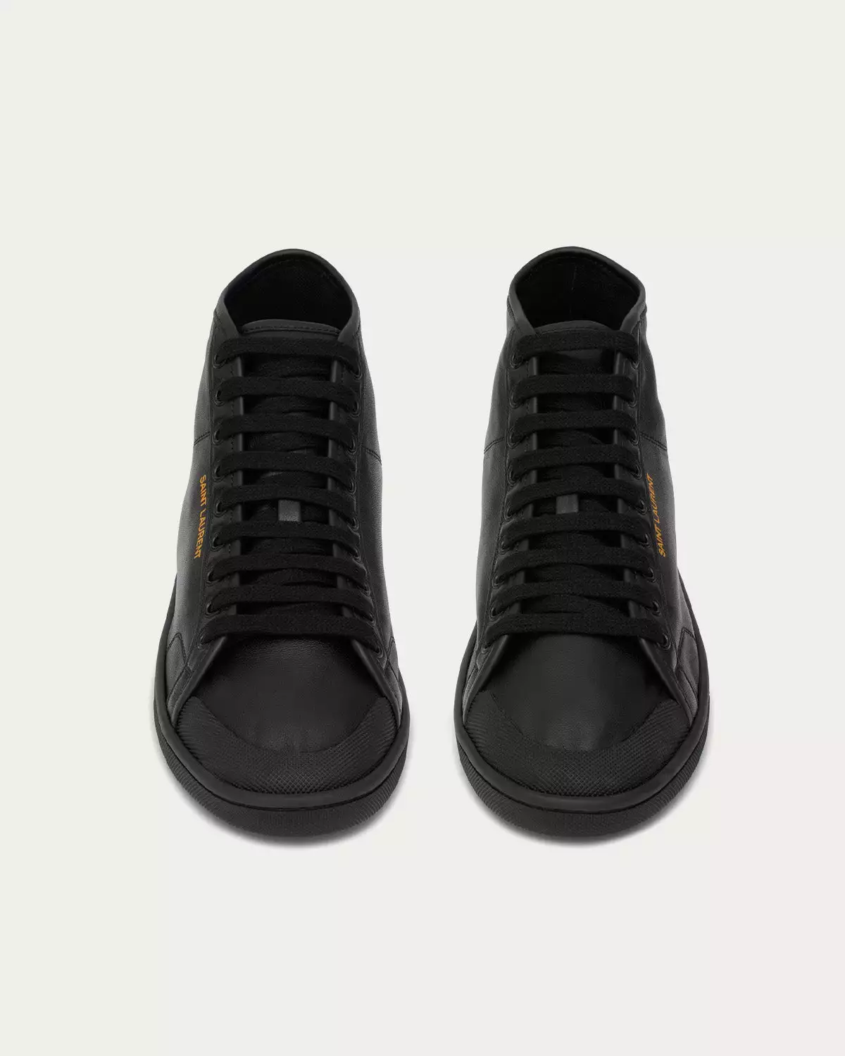 Saint Laurent SL/39 Court Classic Leather Noir Mid Top Sneakers 4 Saint Laurent SL/39 Court Classic Leather Noir Mid Top Sneakers - Image 2