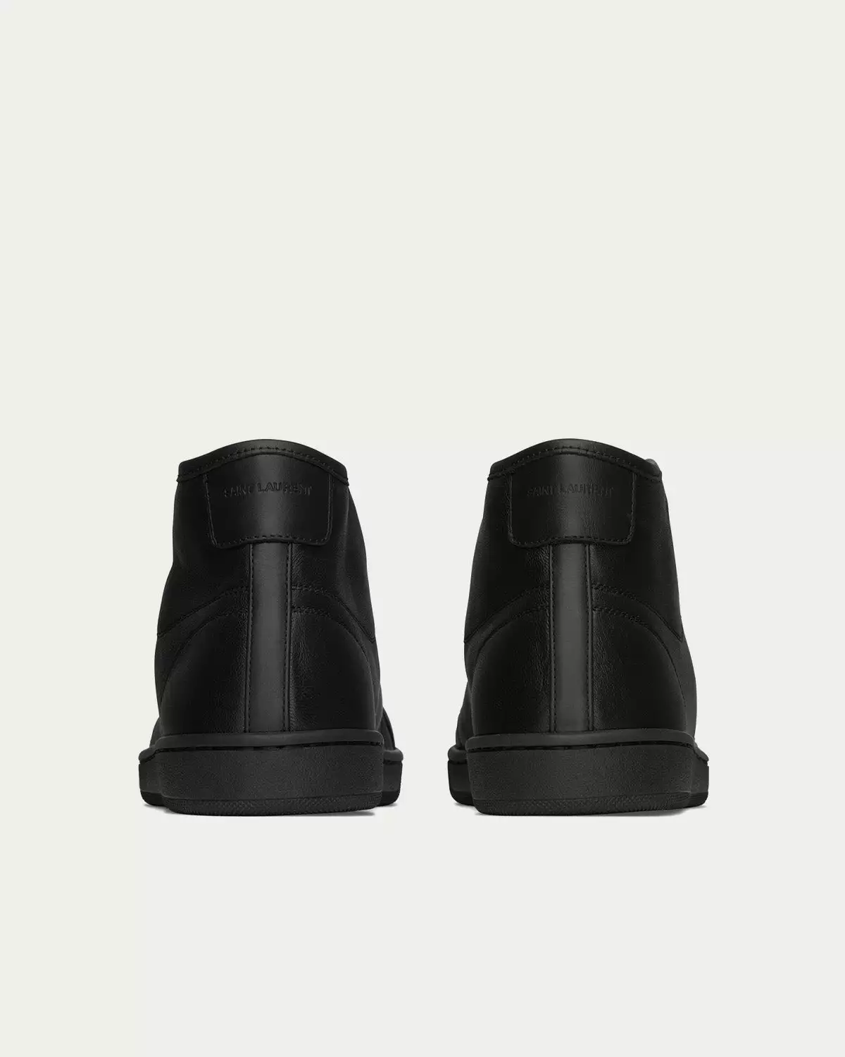Saint Laurent SL/39 Court Classic Leather Noir Mid Top Sneakers 5 Saint Laurent SL/39 Court Classic Leather Noir Mid Top Sneakers - Image 3