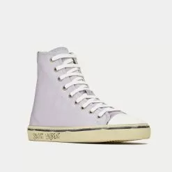 Saint Laurent Malibu Crepe Satin & Smooth Leather Soft Lila / Optic White High Top Sneakers -Salomon Shop saint laurent MALIBUMID TOPSNEAKERSINCREPESATINANDSMOOTHLEATHERSOFTLILAANDOPTICWHITE high top sneakers 3