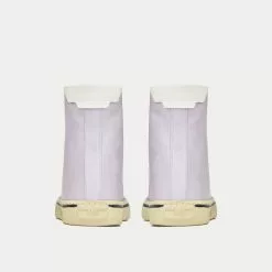 Saint Laurent Malibu Crepe Satin & Smooth Leather Soft Lila / Optic White High Top Sneakers -Salomon Shop saint laurent MALIBUMID TOPSNEAKERSINCREPESATINANDSMOOTHLEATHERSOFTLILAANDOPTICWHITE high top sneakers 4