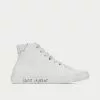 Saint Laurent Malibu Smooth Leather White High Top Sneakers -Salomon Shop saint laurent MALIBUMID TOPSNEAKERSINSMOOTHLEATHER high top sneakers 1