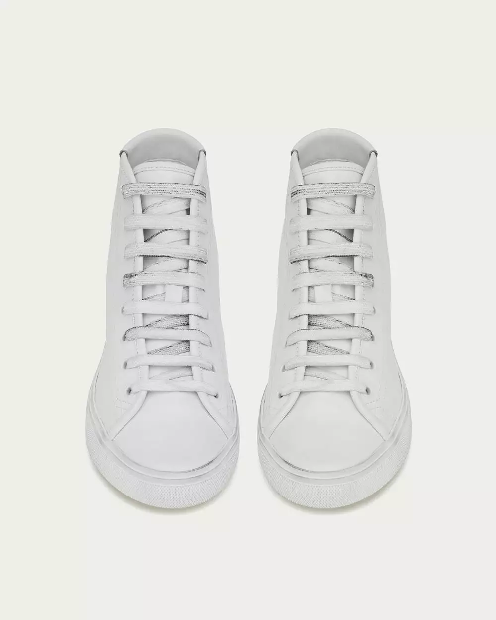 Saint Laurent Malibu Smooth Leather White High Top Sneakers 4 Saint Laurent Malibu Smooth Leather White High Top Sneakers - Image 2
