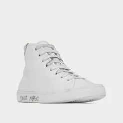 Saint Laurent Malibu Smooth Leather White High Top Sneakers 8 Saint Laurent Malibu Smooth Leather White High Top Sneakers -Salomon Shop saint laurent MALIBUMID TOPSNEAKERSINSMOOTHLEATHER high top sneakers 3
