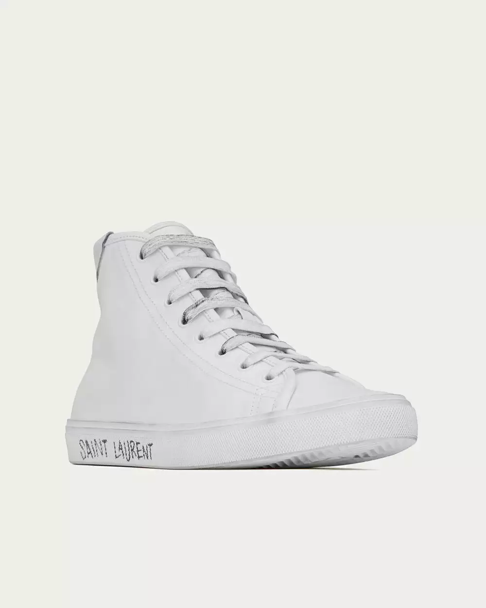 Saint Laurent Malibu Smooth Leather White High Top Sneakers 5 Saint Laurent Malibu Smooth Leather White High Top Sneakers - Image 3