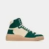 Saint Laurent SL24 Vintage White / Freak Green Mid Top Sneakers
