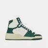 Saint Laurent SL/24 Perforated Leather White / Dark Green Mid Top Sneakers -Salomon Shop saint laurent SL 24MID TOPSNEAKERSINSMOOTHANDPERFORATEDLEATHER white dark green high top sneakers 1