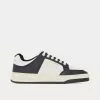 Saint Laurent SL/61 Smooth & Grained Leather White / Black Low Top Sneakers -Salomon Shop saint laurent SL 61LOW TOPSNEAKERSINSMOOTHANDGRAINEDLEATHER white black low top sneakers 1