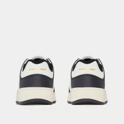 Saint Laurent SL/61 Smooth & Grained Leather White / Black Low Top Sneakers -Salomon Shop saint laurent SL 61LOW TOPSNEAKERSINSMOOTHANDGRAINEDLEATHER white black low top sneakers 4