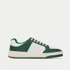 Saint Laurent SL/61 Smooth & Grained Leather White / Dark Green Low Top Sneakers -Salomon Shop saint laurent SL 61SMOOTHANDGRAINEDLEATHER white dark green low top sneakers 1