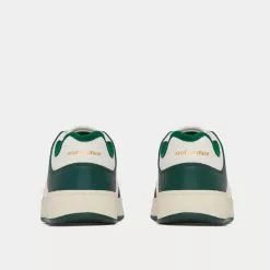 Saint Laurent SL/61 Smooth & Grained Leather White / Dark Green Low Top Sneakers -Salomon Shop saint laurent SL 61SMOOTHANDGRAINEDLEATHER white dark green low top sneakers 4