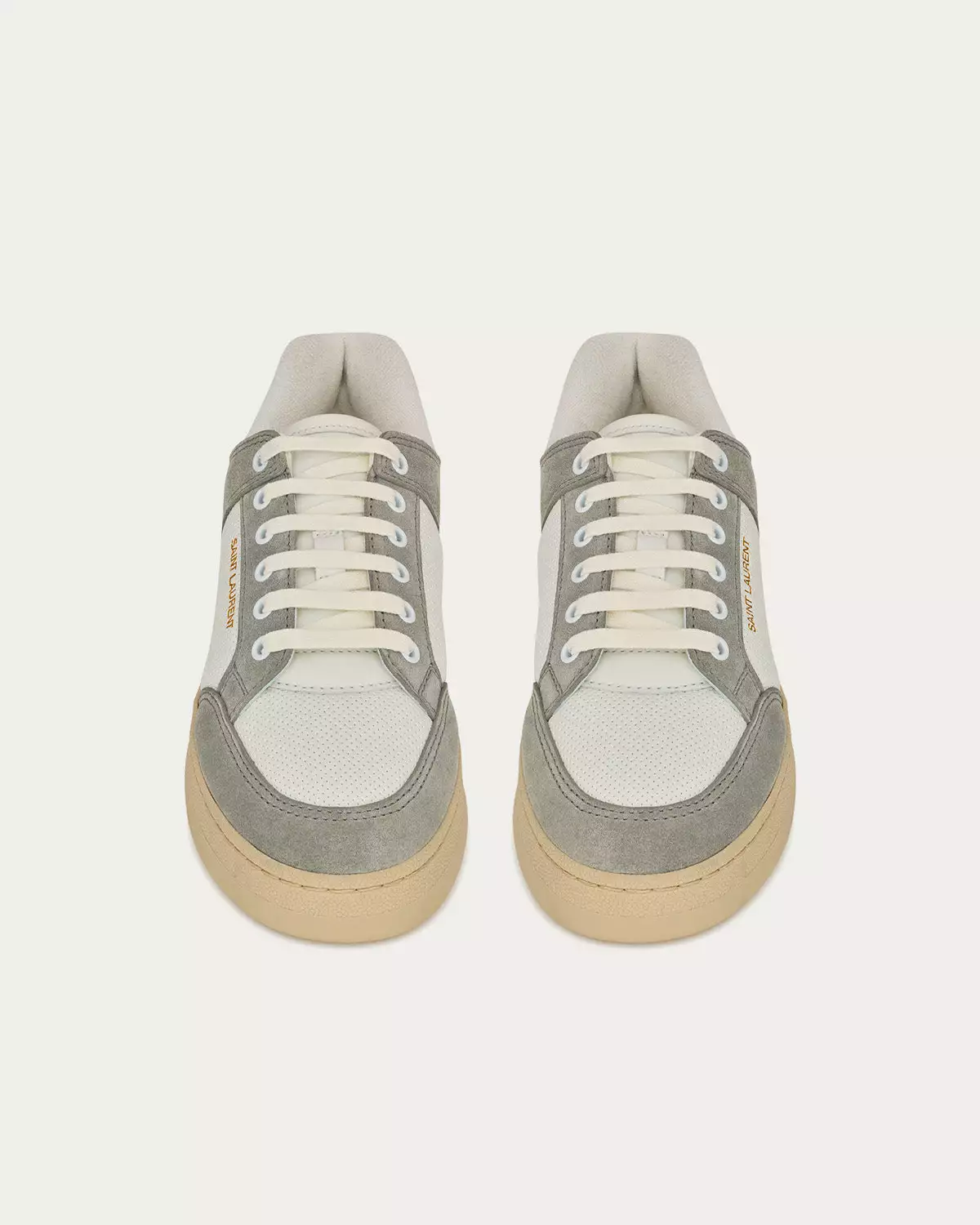 Saint Laurent SL/61 Leather & Suede Blanc Optique / Paris Roof Low Top Sneakers 4 Saint Laurent SL/61 Leather & Suede Blanc Optique / Paris Roof Low Top Sneakers - Image 2