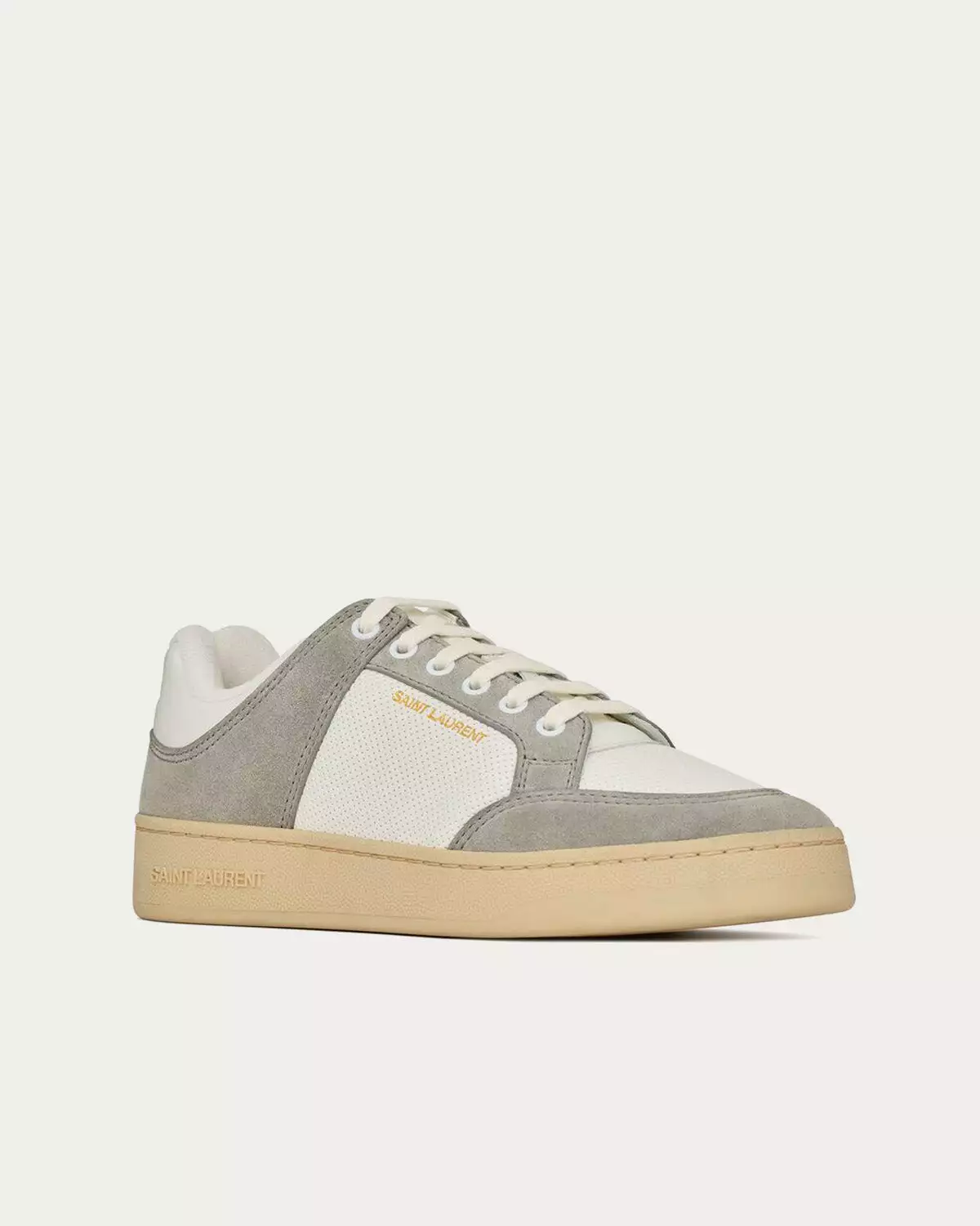 Saint Laurent SL/61 Leather & Suede Blanc Optique / Paris Roof Low Top Sneakers 5 Saint Laurent SL/61 Leather & Suede Blanc Optique / Paris Roof Low Top Sneakers - Image 3