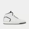 Saint Laurent SL/80 Smooth & Grained Leather Blanc Optique / Black Mid Top Sneakers