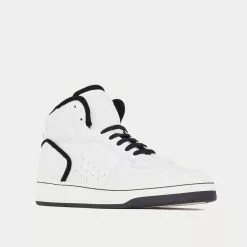 Saint Laurent SL/80 Smooth & Grained Leather Blanc Optique / Black Mid Top Sneakers -Salomon Shop saint laurent SL 80MID TOPSNEAKERSINSMOOTHANDGRAINEDLEATHER BLANCOPTIQUEANDBLACK high top sneakers 3