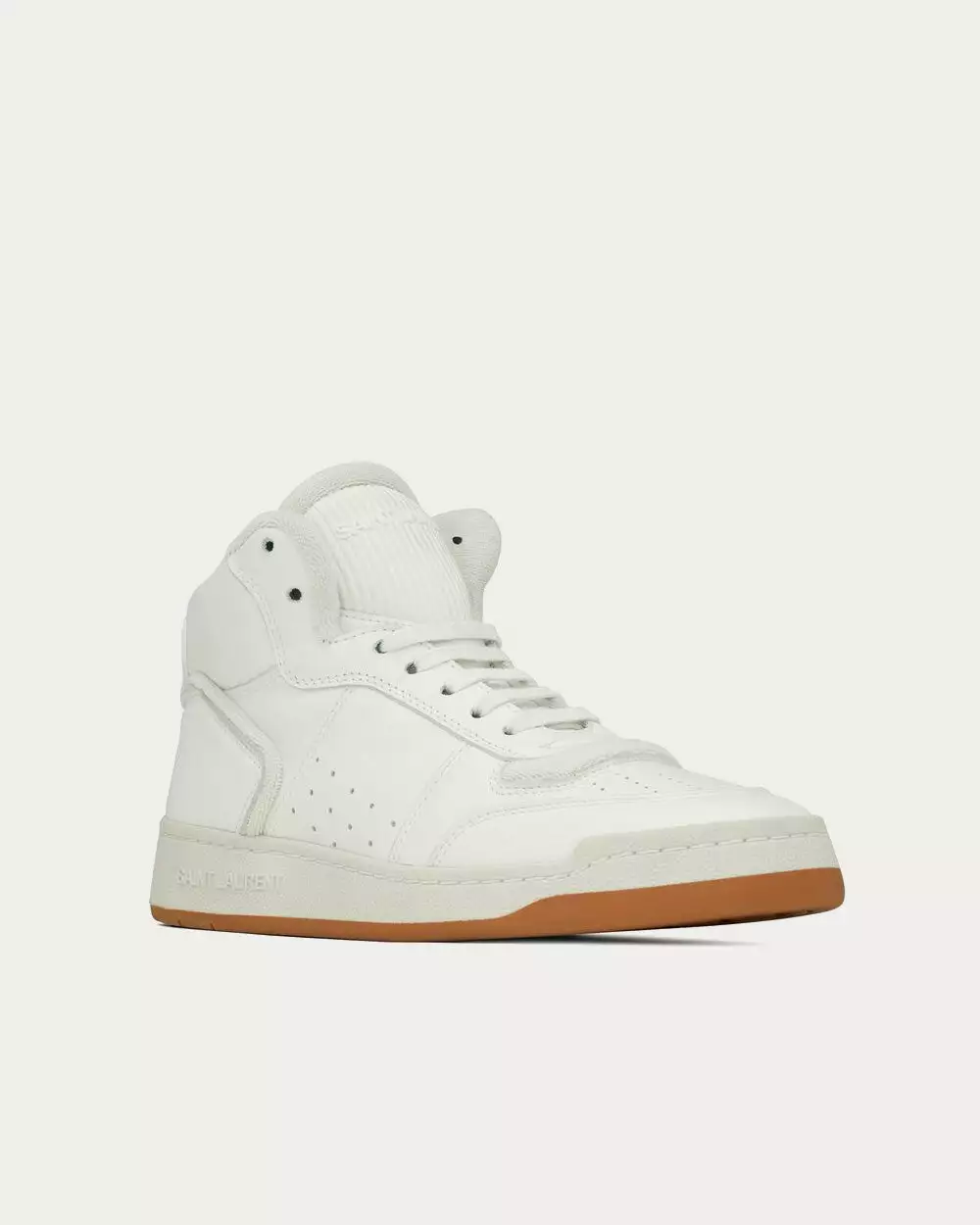 Saint Laurent SL/80 Blanc Mid Top Sneakers 5 Saint Laurent SL/80 Blanc Mid Top Sneakers - Image 3