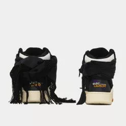 Saint Laurent Smith Grained Leather Noir High Top Sneakers -Salomon Shop saint laurent SMITHSNEAKERSINGRAINEDLEATHER high top sneakers 4