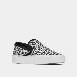 Saint Laurent Venice Sparkle Print Canvas White Slip On Sneakers -Salomon Shop saint laurent VENICESLIP ONSNEAKERSINSPARKLE PRINTCANVAS slip on sneakers 4