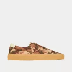 Saint Laurent Venice Camouflage Print Canvas Militaire Slip On Sneakers