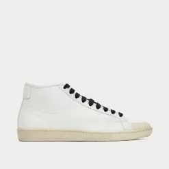 Saint Laurent Court Classic SL/39 White Mid Top Sneakers