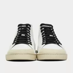 Saint Laurent Court Classic SL/39 White Mid Top Sneakers -Salomon Shop saint laurent WhiteCourtClassicSL 39MidSneakers 3