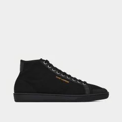 Saint Laurent Court Classic Sl/39 Canvas And Leather Black High Top Sneakers