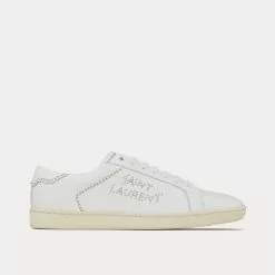 Saint Laurent SL/08 Smooth Leather Blanc Optique Low Top Sneakers