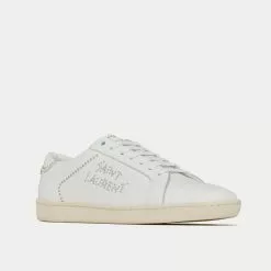 Saint Laurent SL/08 Smooth Leather Blanc Optique Low Top Sneakers -Salomon Shop saint laurent blanc optique SL 08LOW TOPSNEAKERSINSMOOTHLEATHER low top sneakers 3