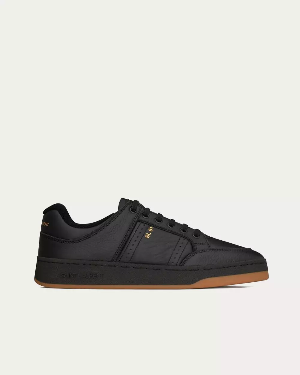 Saint Laurent SL/61 Grained Leather Noir Low Top Sneakers 3 Saint Laurent SL/61 Grained Leather Noir Low Top Sneakers