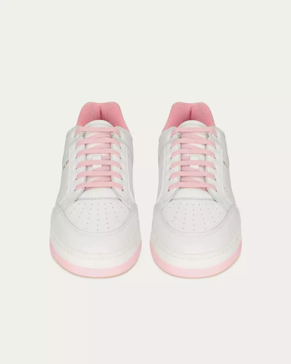 Saint Laurent SL/61 Grained Leather White / Baby Pink Low Top Sneakers 4 Saint Laurent SL/61 Grained Leather White / Baby Pink Low Top Sneakers - Image 2